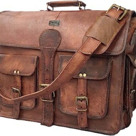 Cuero DHK 18 Inch Vintage Handmade Leather Travel Messenger Offie Crossbody Bag main image 4